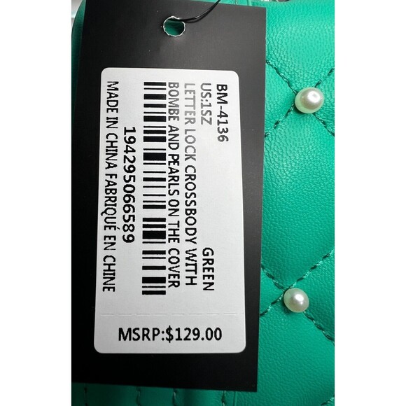 Badgley M Vegan Leather Crossbody Bag NWT Purse Handbag Women's Lock Pearls $129 - Picture 6 of 15